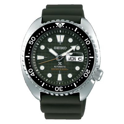 #ad Seiko Prospex King Turtle Army Green 45mm Automatic Watch SRPE05K1 $335.00
