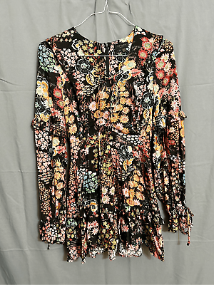 #ad NWOT Ted Baker Hendria Mini Dress Floral Size 0 Ruffle Multicolor