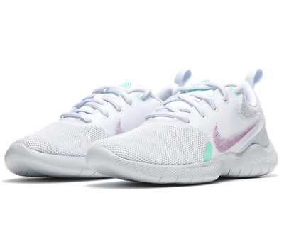 #ad Women Nike Flex Experience Run 10 Shoes White Violet Shock Green Glow CI9964 101