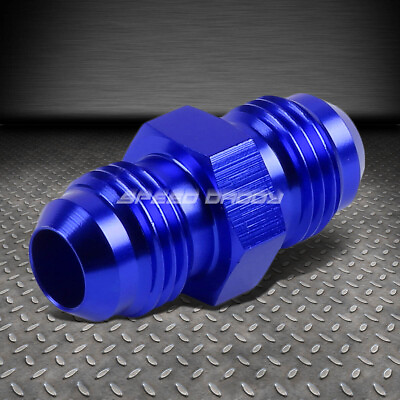#ad 6AN AN 6 MALE STRAIGHT COUPLER ADAPTER FLARE BLUE GAS OIL H20 FINISH FITTING