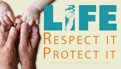 #ad Human LIFE. Respect it. Protect it Business Card Pro Life Magnet Pack of 50