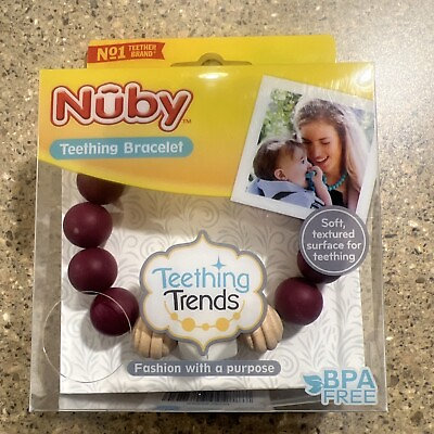 #ad Nuby Teething Bracelet Burgundy Baby Teether Mommy Jewelry