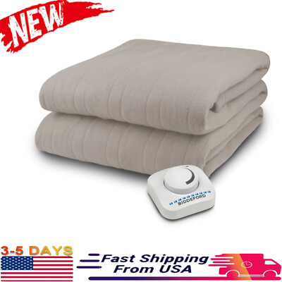 #ad Heated Electric Blanket Biddeford Home Bedding Full Size Linen Heated Blanket