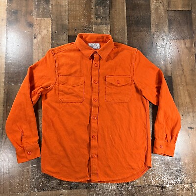 #ad Stoic Mens Shirt Medium Orange Flannel Outdoor Hiking Button Front Top