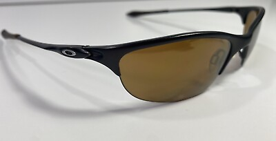 #ad Oakley HALF WIRE 1.0 Polarized Gold Iridium Sunglasses Clean Clear Lens NoseBuds