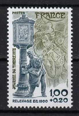 #ad France 1978 MNH Mi 2092v matt gum Sc B511 Mail Collection.Postman at 1900 **