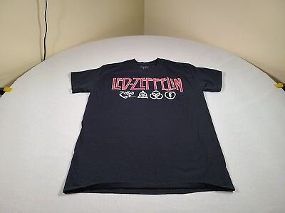 #ad LED ZEPPELIN Zoso Shirt Mens Medium Black 60s 70s Rock Concert Music Graphic Tee