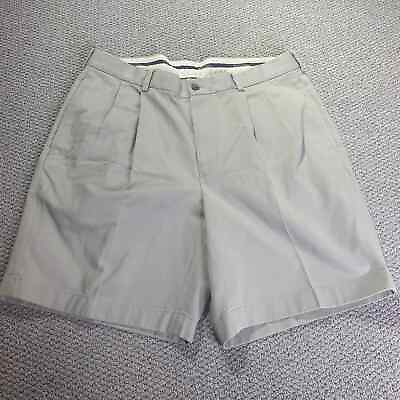 #ad Brooks Brothers Mens Shorts Size 35 Beige Pleated Front Chino Pockets Casual