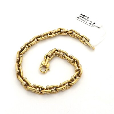 #ad Chimento 18k Gold Horseshoe Shackle Link Bracelet Italy Unisex 8in 24gr New