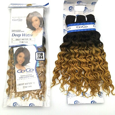 #ad 3 pack Hair Wet Wavy CoCo Tangle Free 100% Human Hair Deep Water 10quot; T1B 144