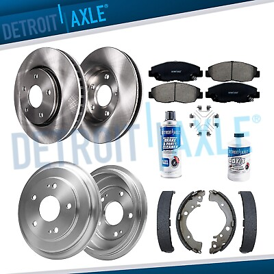 #ad Front Disc Rotors Brake Pads Rear Drums amp; Shoes for 2012 2013 2015 Honda Civic