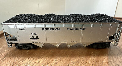 #ad RIVAROSSI HO SCALE WEIGHTED ROBERVAL SAGUENAY SILVER COAL LOADED HOPPER RS 1418