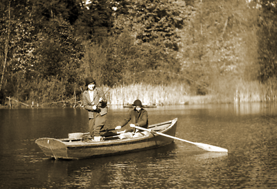 #ad 1920 40 Women Fishing on a Lake Washington Old Photo 13quot; x 19quot; Reprint