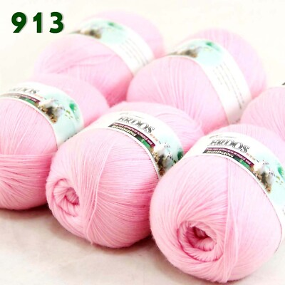 #ad Sale 6 Skeinsx50g LACE Soft Acrylic Wool Cashmere hand knitting Crochet Yarn 913