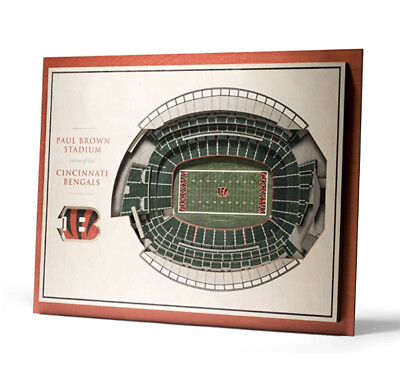#ad Cincinnati Bengals 5 Layer Stadium Wooden Walk Art Paul Brown Stadium NFL