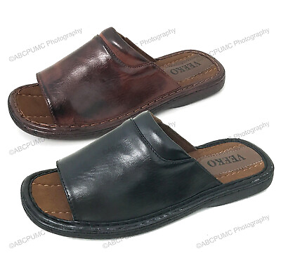 #ad Brand New VEEKO Men#x27;s Slides Sandals Comfortable Flip Flops Slip On Slippers