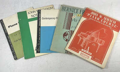 #ad Lot of 5 Vintage Music Piano Books Paperback