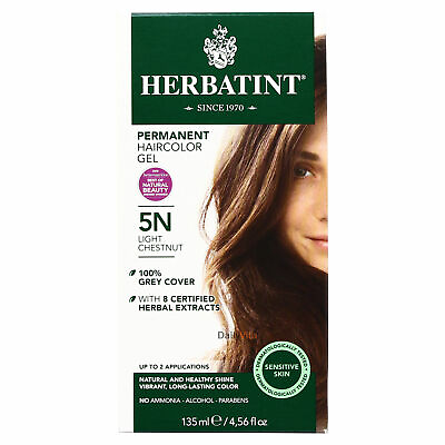 #ad Herbatint Permanent Herbal Hair Color Gel 5N Light Chestnut 4.56 Ounce