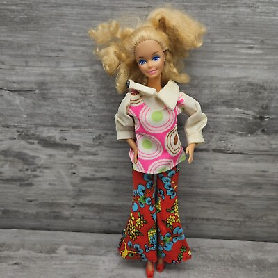 #ad Vintage Barbie Doll Blonde Hair 1990s with Older Clothes