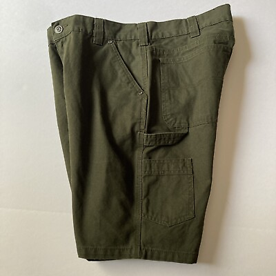 #ad Red Head Army Green Cargo Shorts Size 34 Heavy Work Shorts