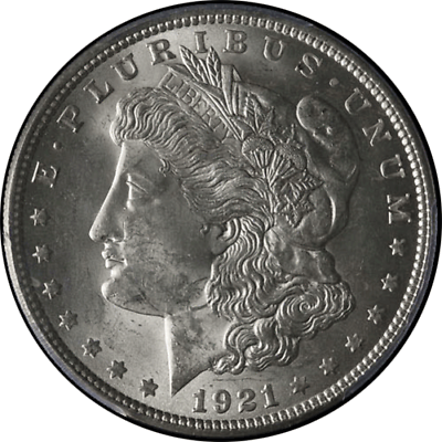 #ad 1921 P Morgan Silver Dollar PCGS MS63 Bright White STOCK