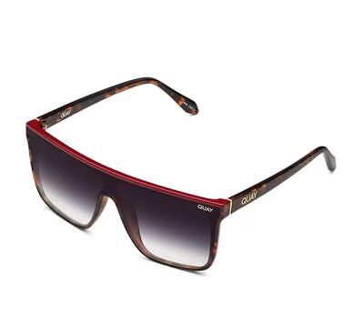 #ad Quay Australia Nightfall Sunglasses Medium Shield Tortoise Red Fade