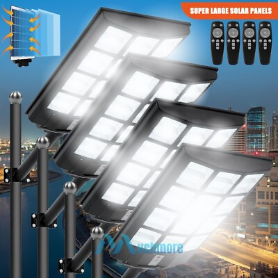 #ad 990000000000LM 1600W Commercial LED Solar Street Light PIR Road Lamp With Pole