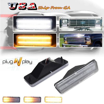 #ad Switchback LED Front Parking Signal Lights Pair For Bronco F100 F150 F250 F350