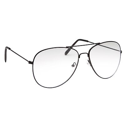 #ad Black Frame Pilot Clear Lens Glasses Fashion Eyewear Non Prescription UV400
