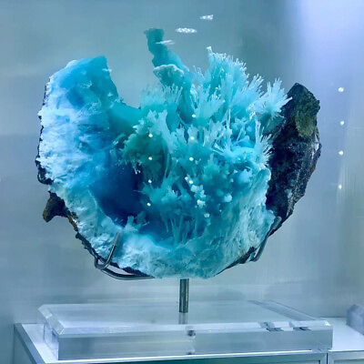 #ad 13.2LB Natural beautiful blue texture stone mineral sample quartz crystal gift