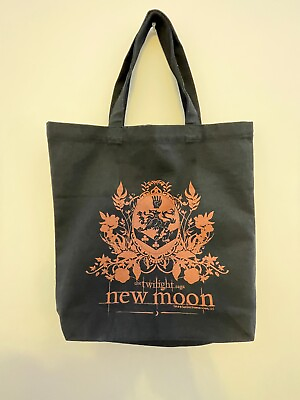 #ad Twilight Movie Book Saga New Moon Tote Bag Black and Orange Inner Pocket
