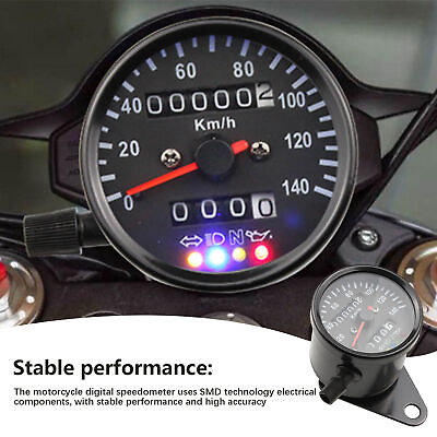 #ad Motorcycle Tachometer Retro Instrument Black Motorcycle Speedometer