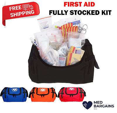 #ad First Responder Fully Stocked Trauma First Aid Kit 4 Color Bag