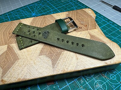 #ad genuine leather watch strap 22mm