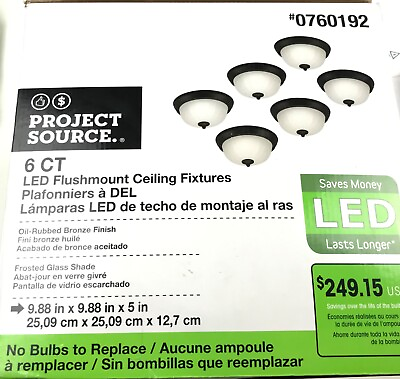 #ad Ceiling Light 9 in Bronze Traditional LED Flush Mount Light 6 Pack