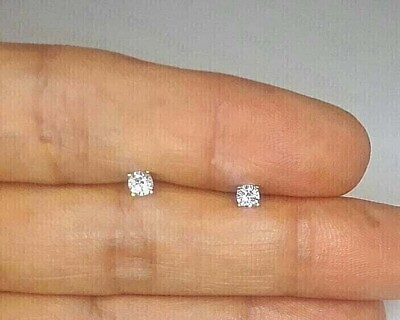 #ad 5mm Round Cut Simulated Diamond Stud Earrings 14k White Gold Plated $10.07
