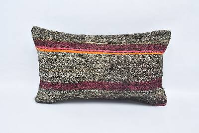#ad 12quot;x20quot; Purple Cushion Pillow Case Kilim Cushion Sham Vintage Pillow