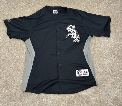 #ad Chicago White Sox Majestic Jersey Shirt Button Front MLB Baseball Cool Base Sz M