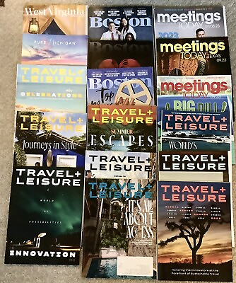 #ad Lot Of 17 Magazines Travel amp; Leisure Meetings Today Boston Brand New W Inserts