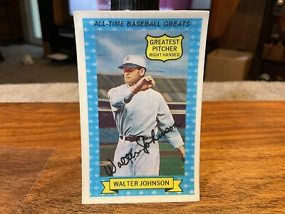#ad Walter Johnson GREATEST Pitcher RH 1972 ALL TIME GREATS KELLOGG#x27;S 3D CARD #1 NM