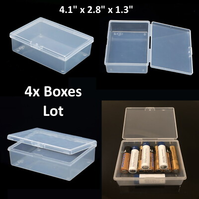 #ad 4PCS Small Plastic Storage Container Box DIY Coins Screws Jewelry Charms Travel