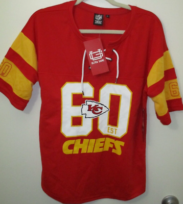 #ad NWT Ultra Game NFL Kansas City Chiefs Women#x27;s Red Lace Up Jersey Shirt M