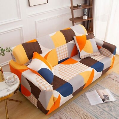 #ad 1 2 3 4 Seater Elastic Sofa Cover Geometry Couch Cover for Living Room Protector