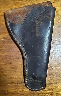 #ad WWI US Soldiers Estate Leather Pistol Holster Check Pictures for size #H