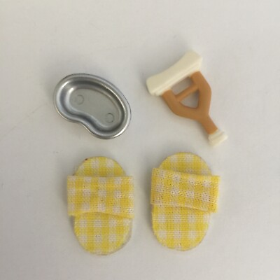 #ad Sylvanian Families Calico Critters Hospital Doctor Yellow Slippers Crutch Tray
