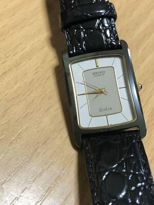 #ad Seiko Dolce Black Ceramic Men#x27;s Quartz Wristwatch Manufactured in December 1984