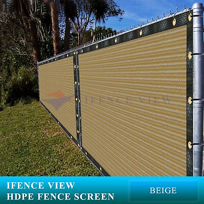#ad 3#x27;x3#x27; 3#x27;x50#x27; Beige Fence Privacy Screen Panel Mesh Net Yard Garden Blockage 75%