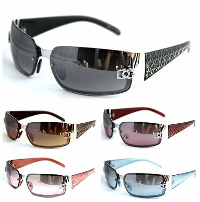 #ad Womens Wrap Rimless Designer Fashion Sunglasses Oval Retro Shades #5024