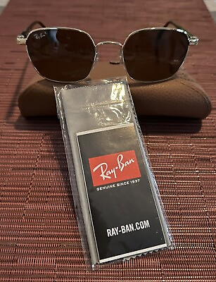 #ad Ray Ban RB3664CH Chromance Square Sunglasses Light Brown w Brown $52.00