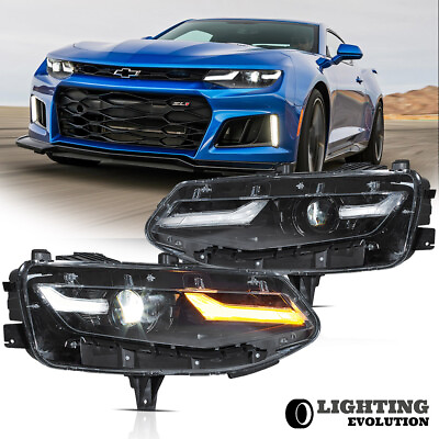 #ad LED Headlights For 2019 2024 Chevrolet Camaro LT LS Projector Lens LeftRight